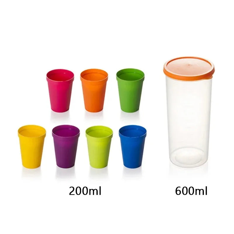 7-Piece Rainbow Reusable Plastic Cups Set – BPA-Free Party Reusable Plastic Cups Oasis Select