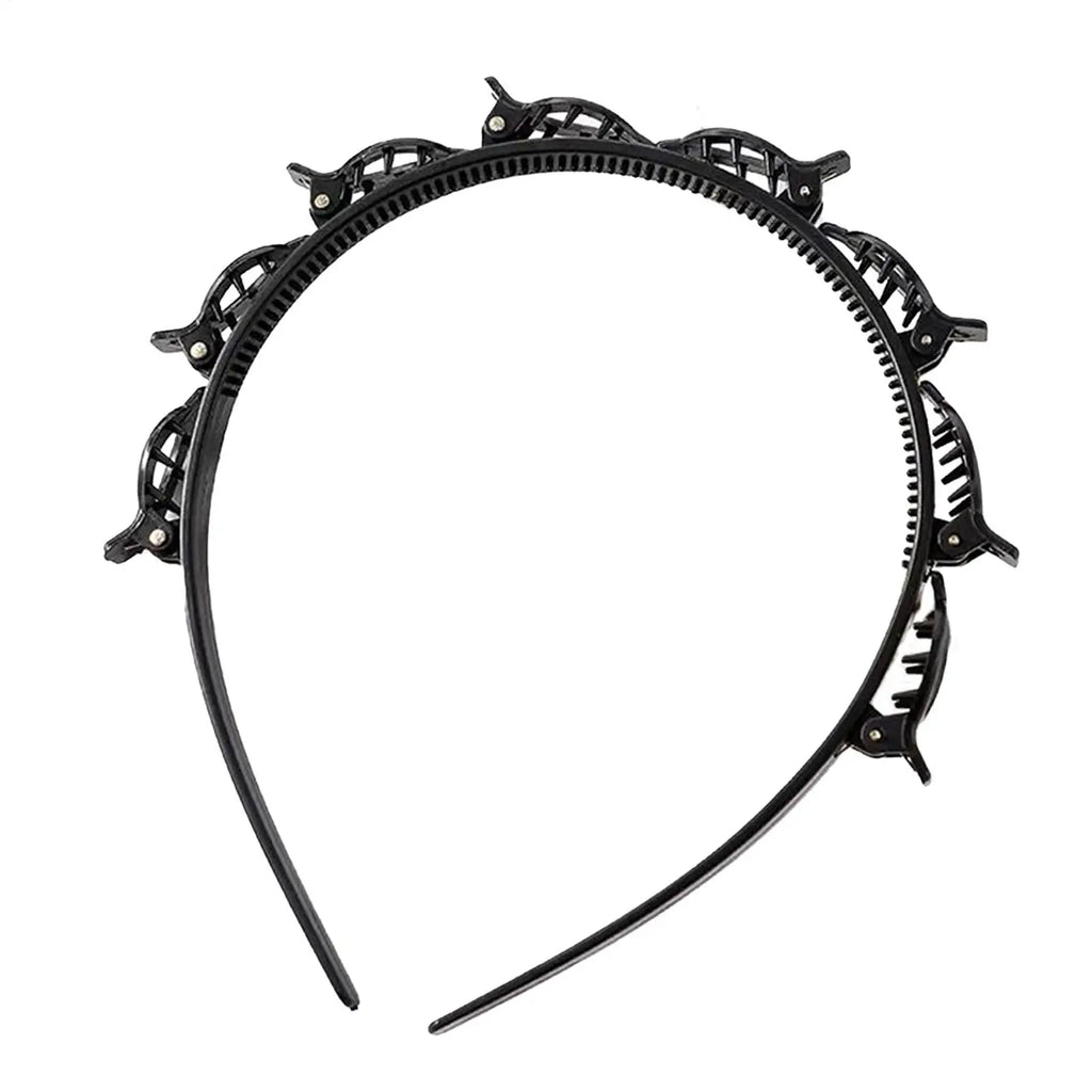 Headband with Clips Hairstyle Hair Clips Hairpin Head Hoop Twist Plait Clip Front Hairclips Hair Hoop Women Headband Headwear Oasis Select