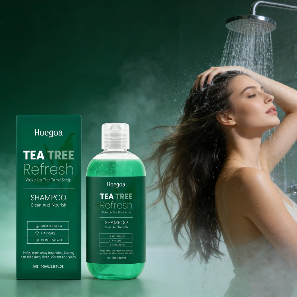 Tea Tree Oil Refreshing Hair Shampoo Deep Cleaning Nourish Scalp Remove Dandruff Reduce Breakage Frizz Smooth Hair Care Shampoo Oasis Select