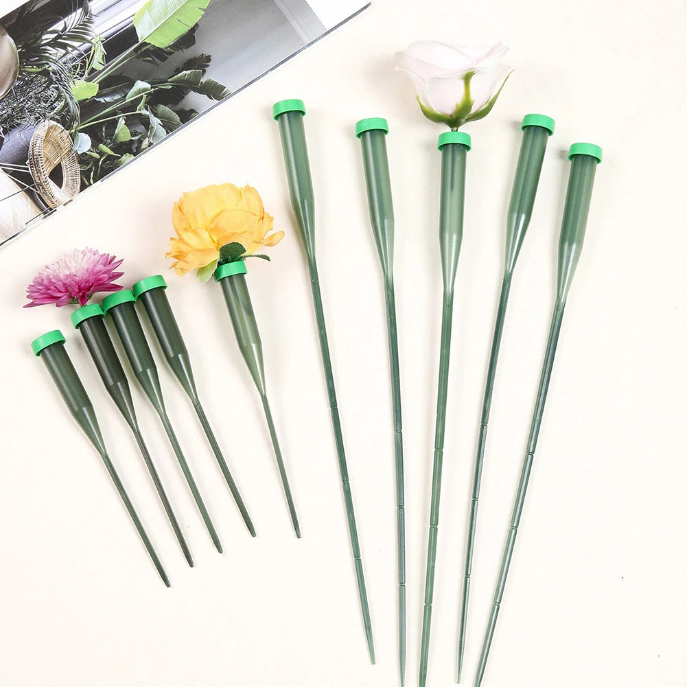 25Pcs Green Floral Water Tubes 14.5cm 30cm With Cap For Fresh Flower Arrangements Hydration Plant Care Accessories Oasis Select