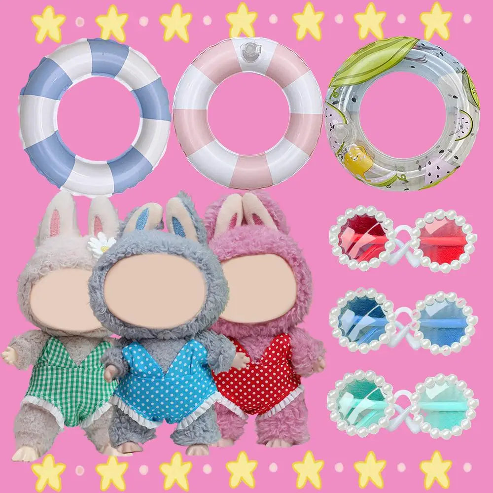 Swimsuit For 17cm Dolls Bikini Swimming Ring Sunglasses Generation Doll'S Clothes Summer Swim Set Dolls Accessories Oasis Select