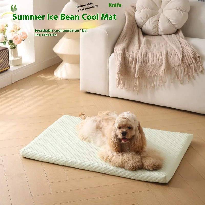 Pet Cooling Pad for Summer - Dog Bed Cat Bed Detachable Washable Sponge Sleeping Mat for Dogs and Cats Oasis Select green 75x55x5