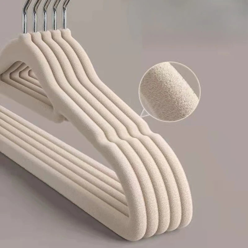 10pcs Velvet Clothes Hangers Thickened Non Slip No Trace Hanger For Home Closet Storage Dry Wet Use Clothes Rack Oasis Select