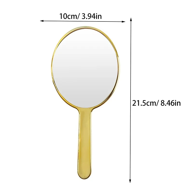 Oval Handheld Makeup Mirror – Portable Travel Cosmetic Mirror