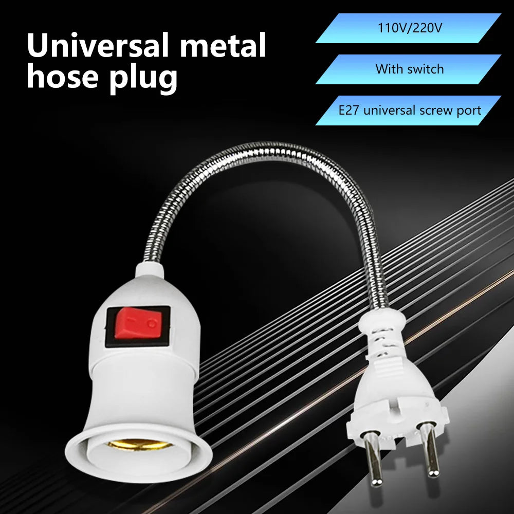 EU/UK/US Plug E27 Lamp Base Wall Flexible Holder Light Socket Converter Bases On/Off Book Light Adapter Plug Switch Oasis Select