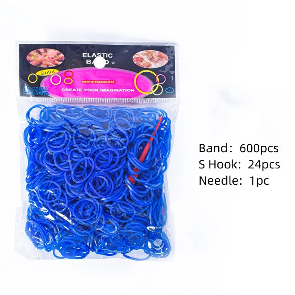 Loom Rubber Bands Bracelet Making Kids Elastic Weaving Lacing DIY