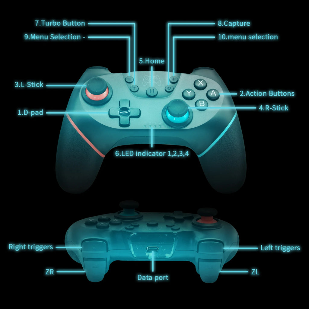AyeBeau Wireless Bluetooth Controller for Nintendo Switch & PC