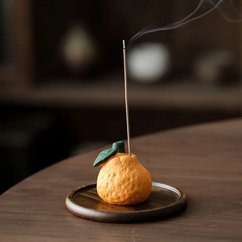 Creative Orange Incense Burner Home Fragrance Indoor Incense Insertion Zen Tea Room Incense Tray Incienso Insertion Base Ornamen Oasis Select