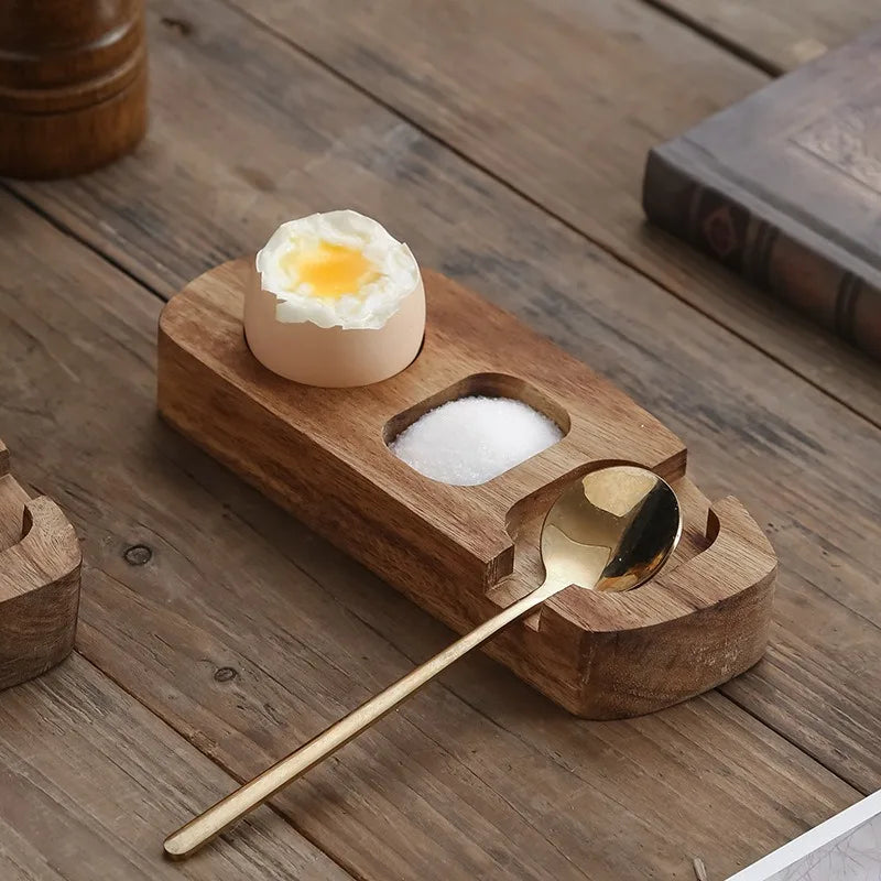 Multi-Function Wooden Egg Tray Handmade Creative Punch Cup Holder Eco-Friendly Simple Eggshell Cup Egg Holder Kitchen Accessorie Oasis Select