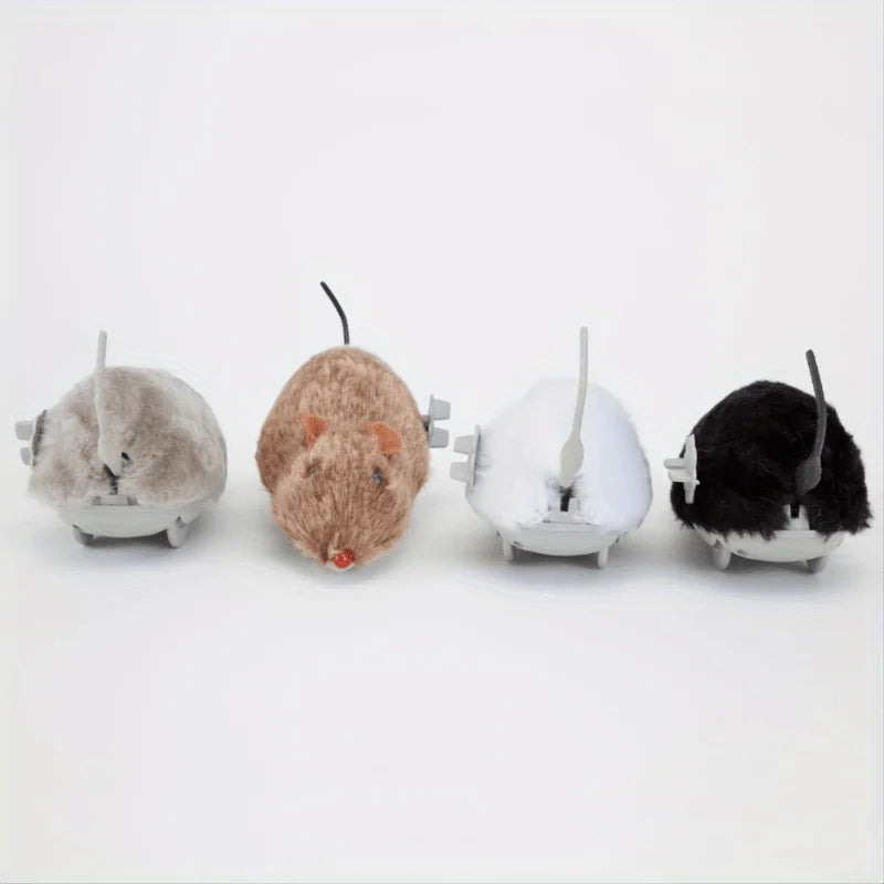 1pc Durable Interactive Clockwork Mouse Toy - Running Rat Plush for Cats & Small Dogs, Battery-Free, All Breed Sizes Oasis Select