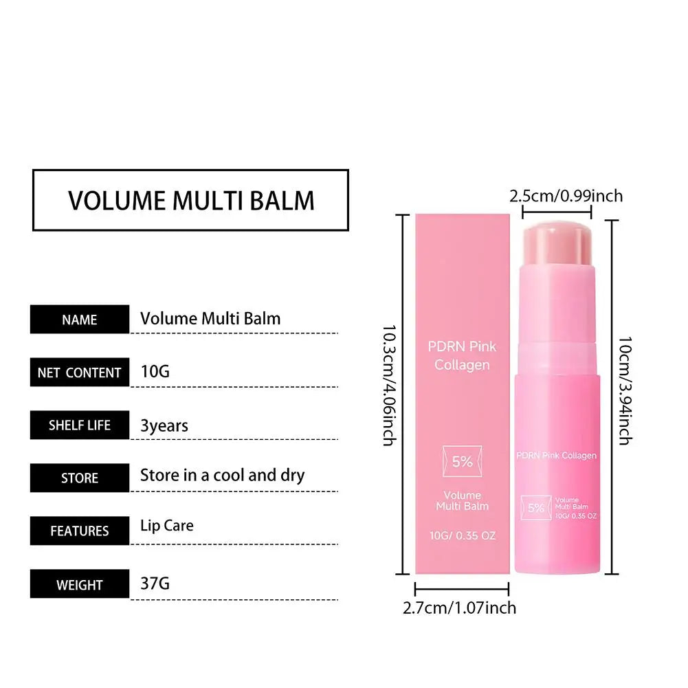 Collagen Pink Multi Balm Stick Deep Hydrating Moisturizing Wrinkle Bounce Lifting Facial Cream Korean Skin Care & Makeup Base Oasis Select
