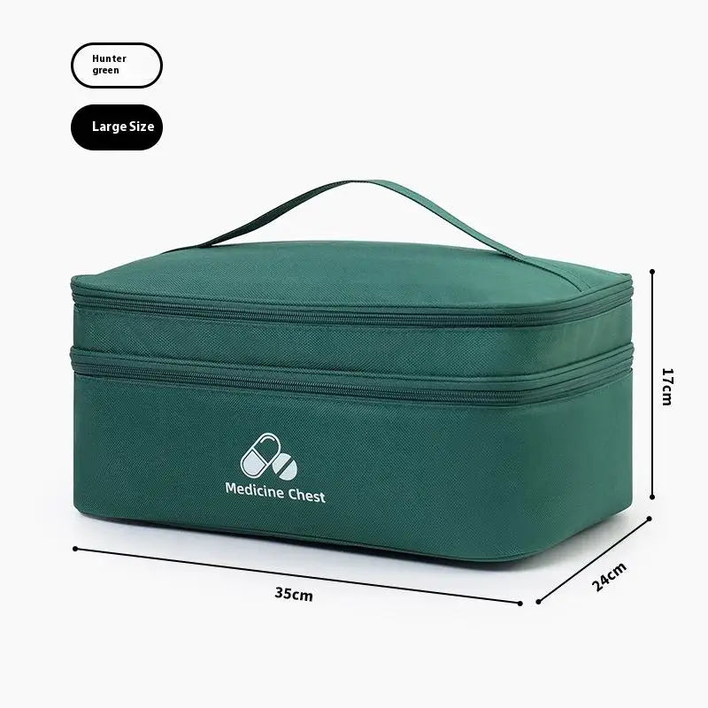 Home Travel First Aid Kit Double Layer Classification Storage Drug Sorting Bag Oxford Cloth Epidemic Prevention Pouch Oasis Select L Green