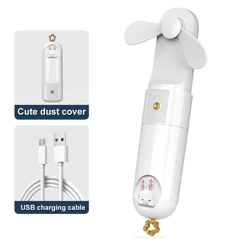 Mini Rechargeable Handheld Fan – 2000mAh USB, 5-Speed Portable