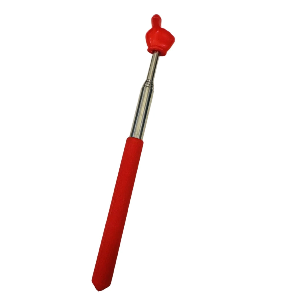 Retractable Teacher Pointer Finger Design StainlessSteel Telescopic School Teaching Pointer Stick Teacher Supplies For Classroom Oasis Select B1-Red