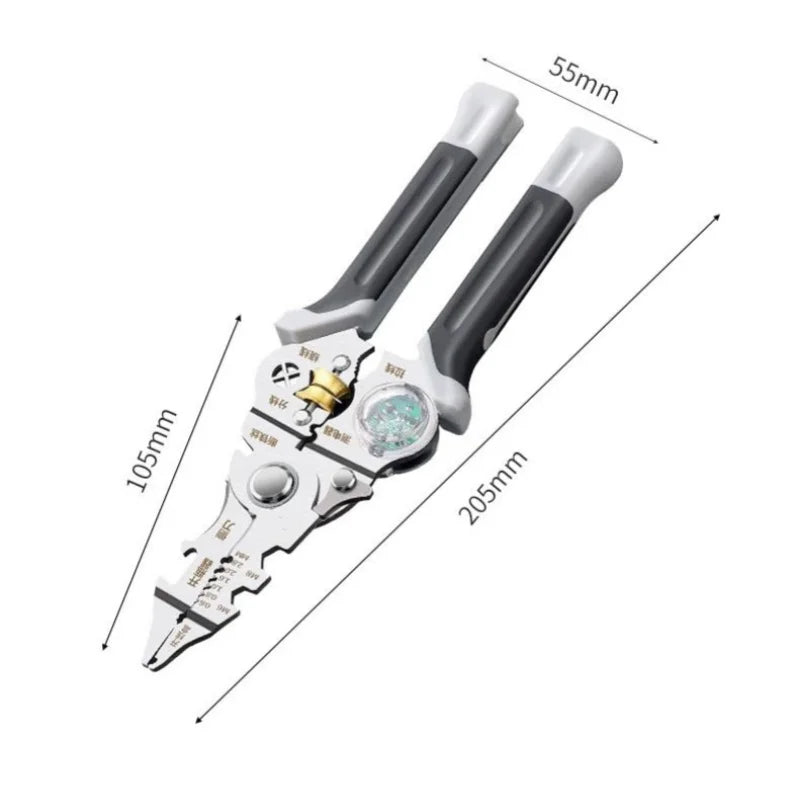 JUSTINLAU 1PC Multifunctional 10 in 1 Wire Stripping Pliers Live Measuring Pliers Used for Cutting Household Wires and Cables Oasis Select 1Pc