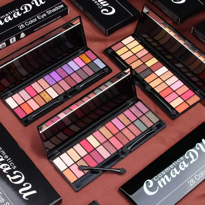 28-Color Eyeshadow Palette | Nude Matte Glitter Earthy Tone Highly Pigmented Waterproof Brown Shimmer | Y2K Valentine's Day Gift Oasis Select