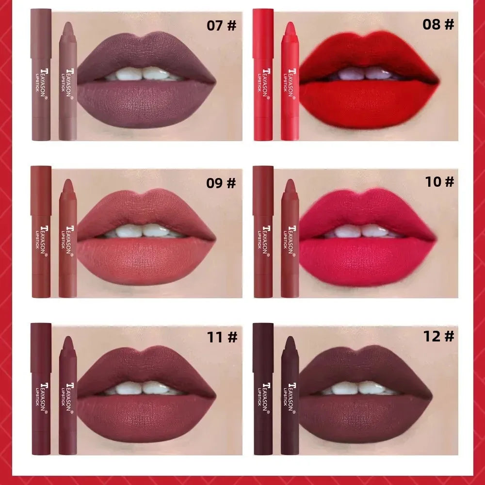 TEAYASON Velvet Matte Lip Crayon – Long-Lasting High Pigment