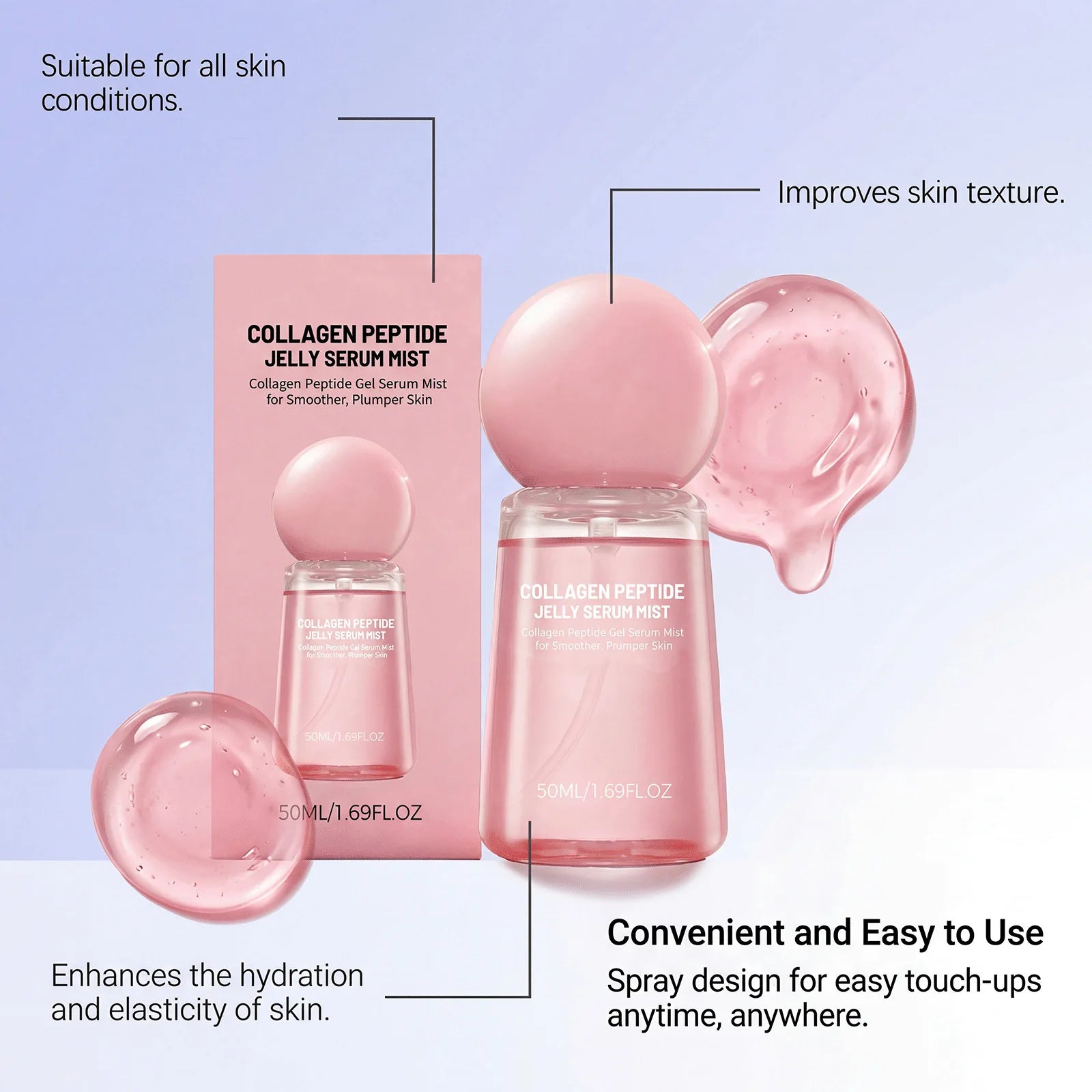 Collagen Peptide Jelly Essence Spray – Face Serum Mist Face Essence Spray Oasis Select