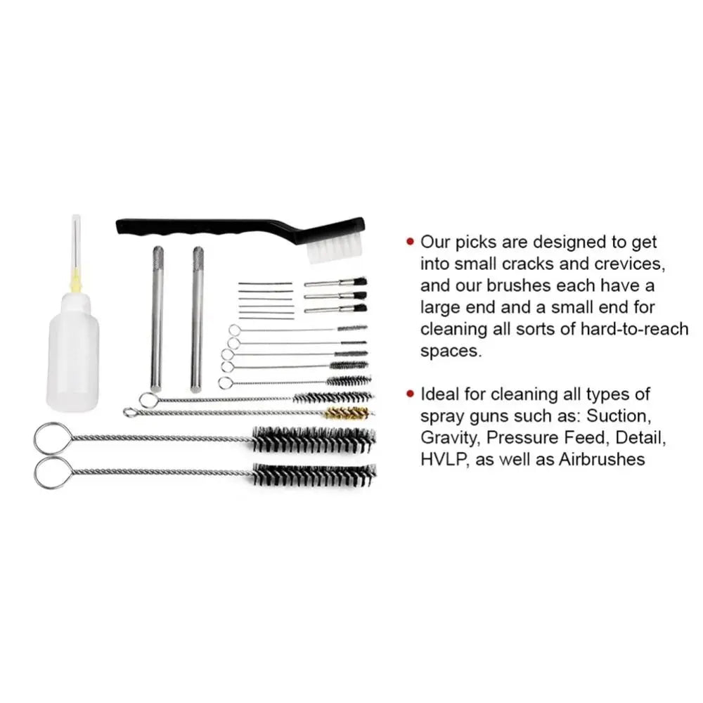Airbrush Spray Nozzle Cleaning Brush Kit | 17/23Pc + Storage Case Airbrush Cleaning Kit Oasis Select