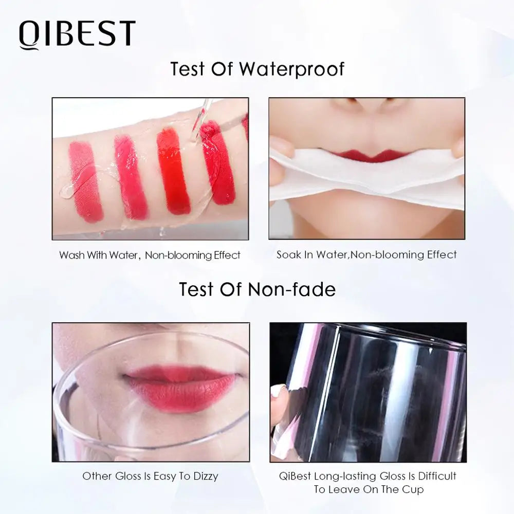 QiBest Velvet Matte Liquid Lipstick – Waterproof & Long-Lasting