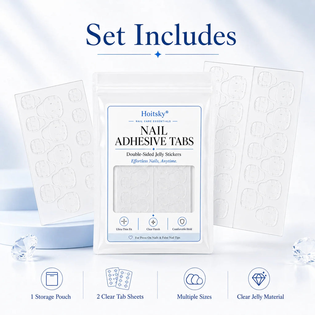 10 pcs Super Sticky Waterproof Nail Adhesive Tabs Reusable Glue Stickers for Press-On Nails Portable Manicure Supplies Oasis Select