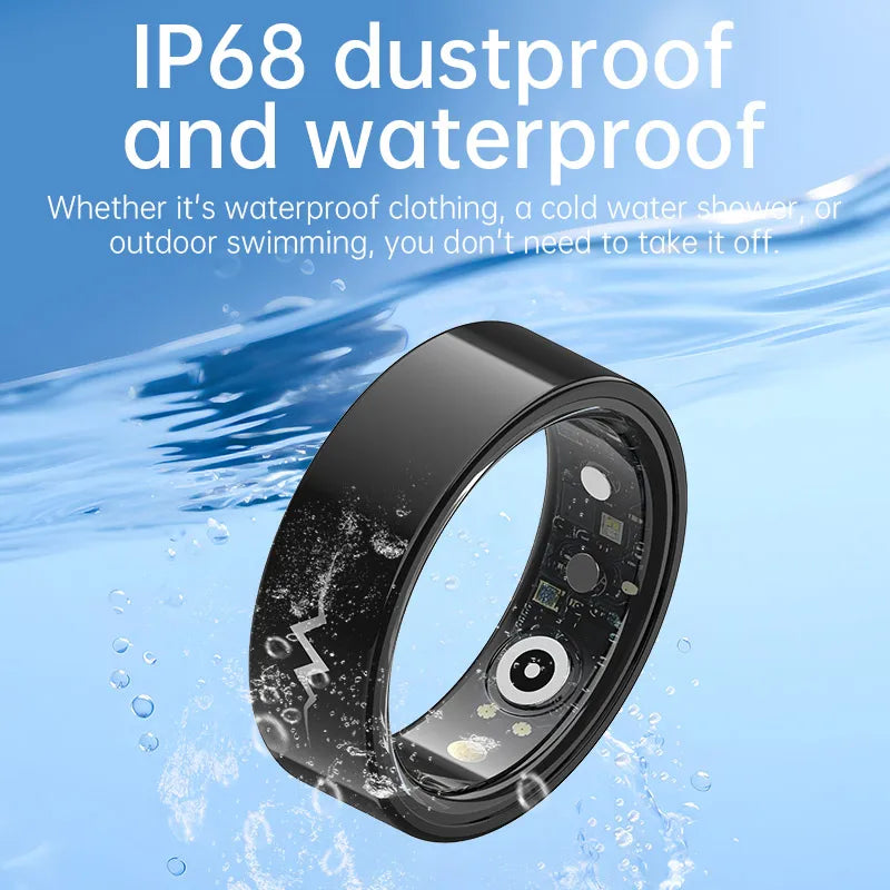 24-hour Health Monitoring Smart Ring Pressure Heartrate Sleep Monitor Men Lady Smartring Waterproof Multi-sport Mode Remote Care Oasis Select