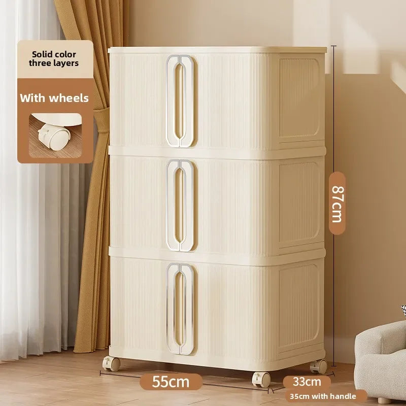 Household Folding Storage Cabinet Large Capacity Double Door Bedroom