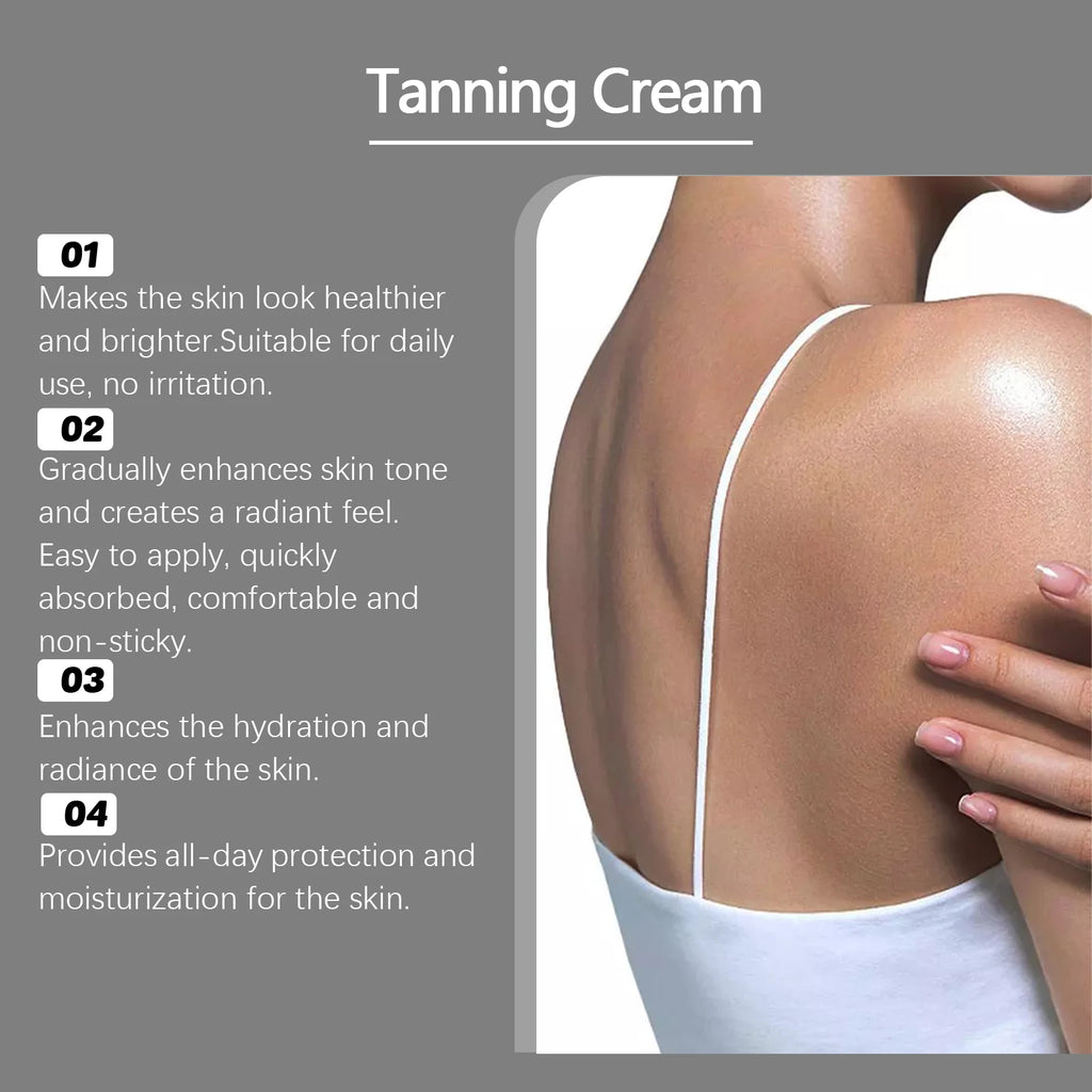 Moisturizing Tanning Cream Summer Sunless Self Tanner Body Face Repair Sun Damage Smooth Even out Skin Non-greasy Bronzer Lotion Oasis Select