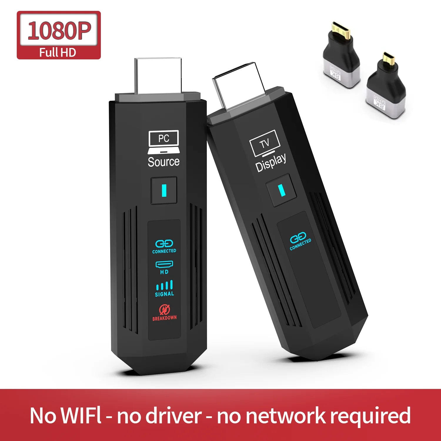 1080P 50M Wireless HDMI-Compatible Video Audio Transmitter Receiver Extender Display Adapter Dongle For TV Box Monitor Projector Oasis Select Full Set-micro mini