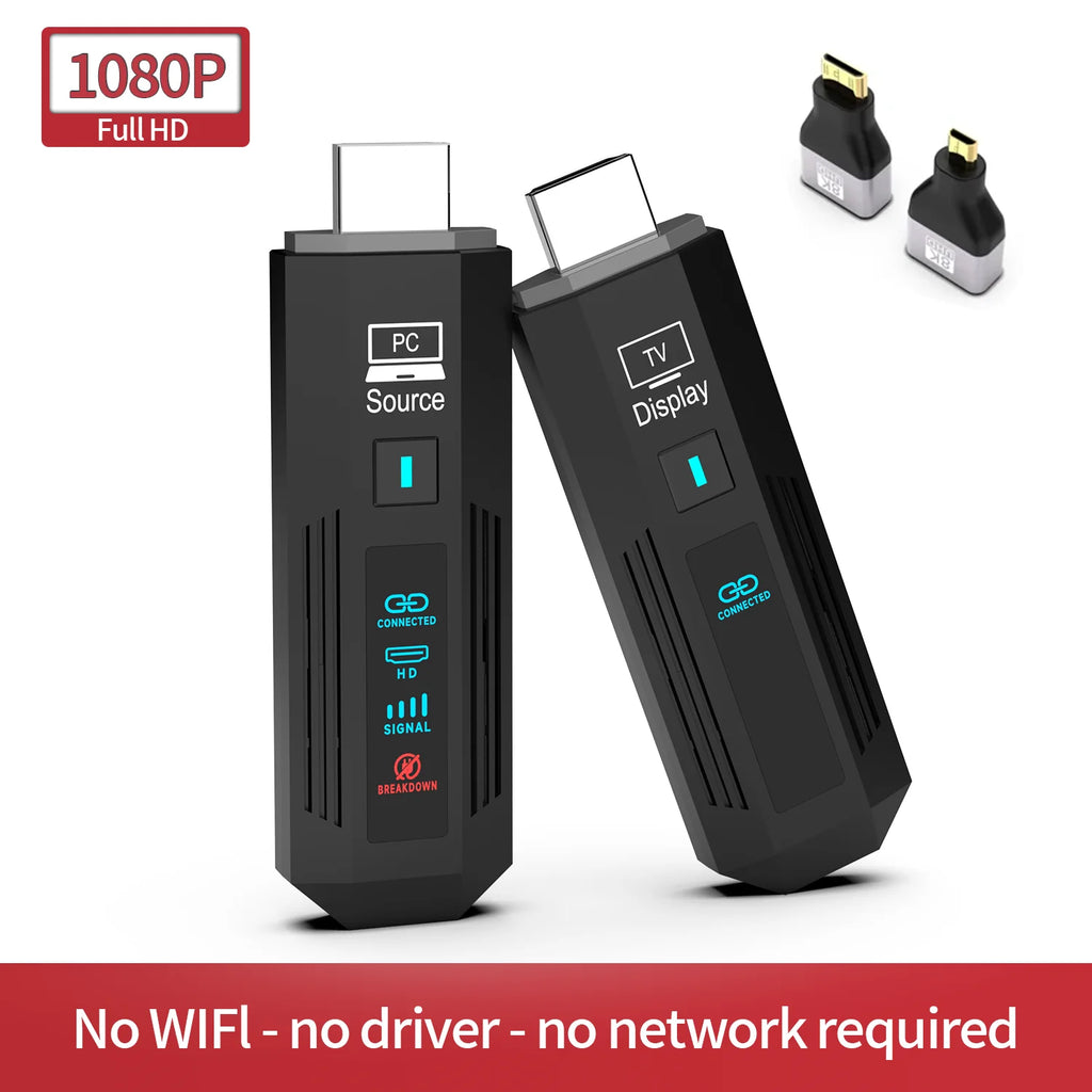 50M 1080P HDMI-Compatible Wireless Video Audio Transmitter Receiver Wireless Display Adapter From PC to Projector & Monitor Oasis Select Full Set-micro mini 1