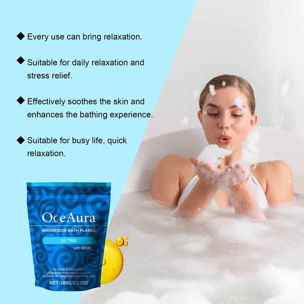 Magnesium Bath Salt Exfoliator Deeply Hydrating Soft Smooth Skin Improve Mood Nervous Sleep Quality Support Body Bath Salt SPA Oasis Select
