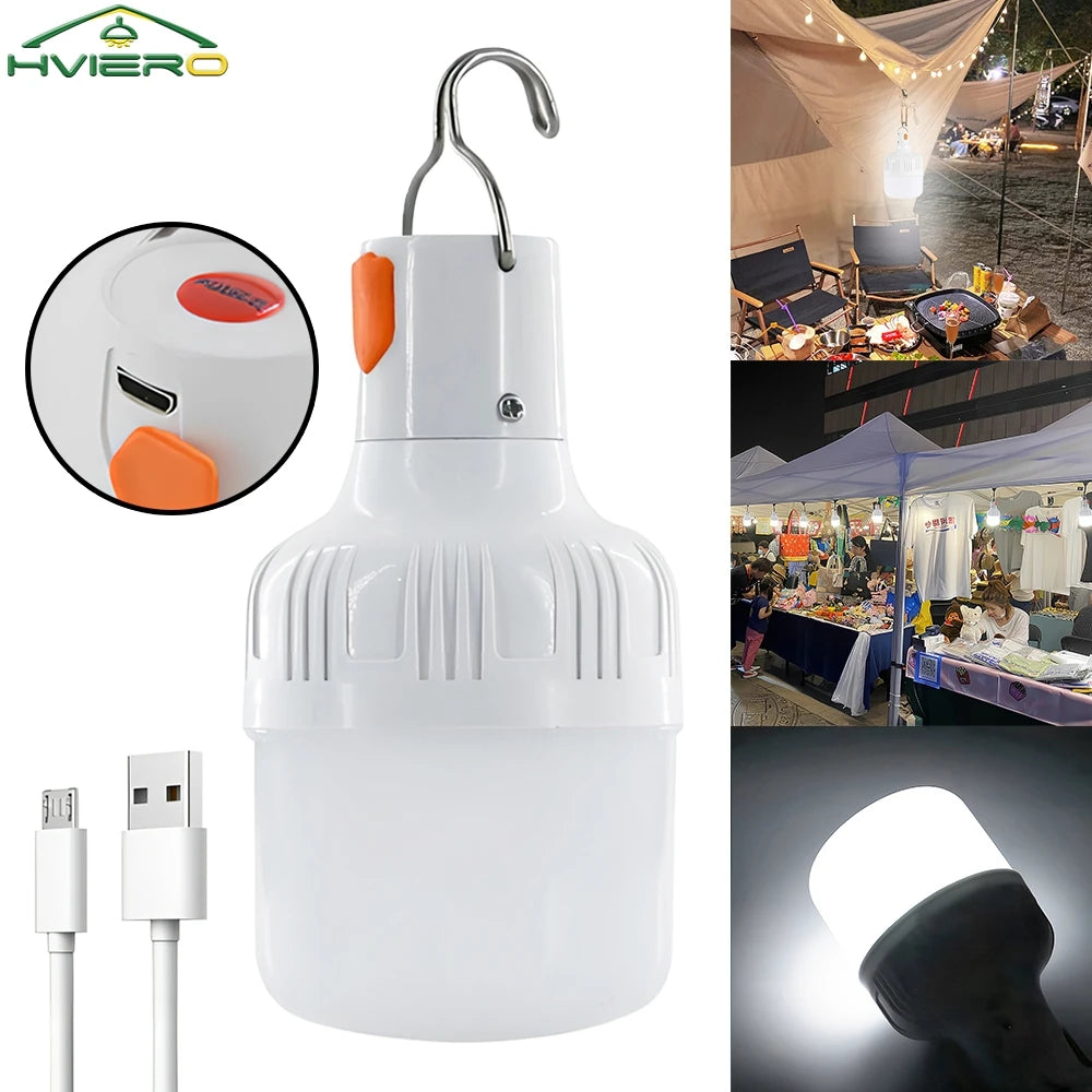 USB Rechargeable LED Camping Bulb | Portable Hanging Tent Lamp