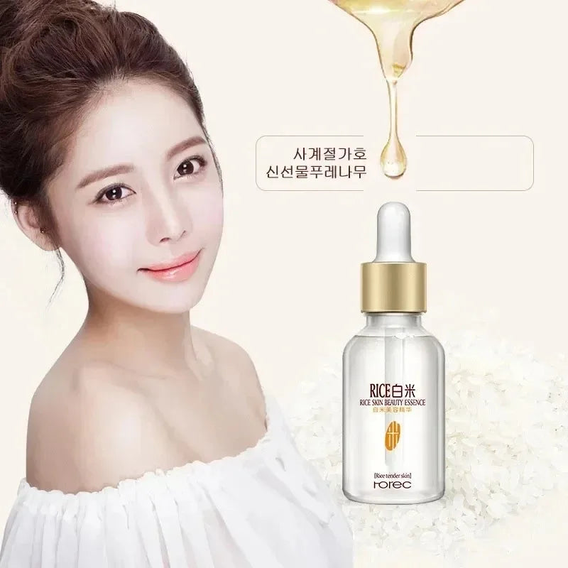 White Rice Face Serum Shrink Pores Brightening Whitening Cream Anti Aging Lines and Wrinkles for Glowing Skin Firm Care Essence Oasis Select