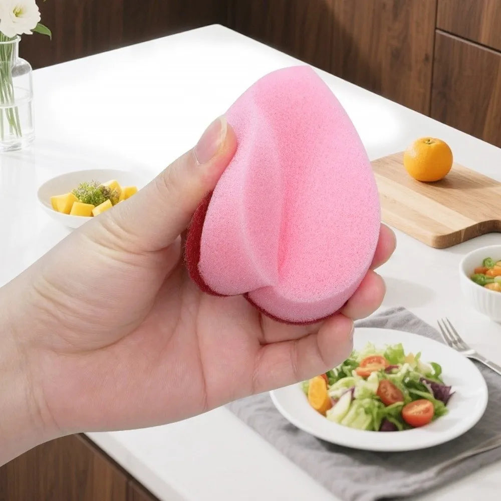 Heart-Shaped Kitchen Scrub Sponges – Non-Scratch Cleaning Pads