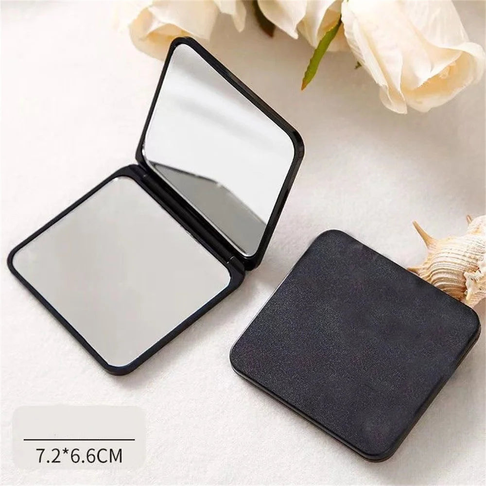 2-Face Makeup Mirror Square Portable Cute Girl'S Gift Hand Mini Mirror Pocket Double-Sided Makeup Mirror Compact Multiple Colors Oasis Select