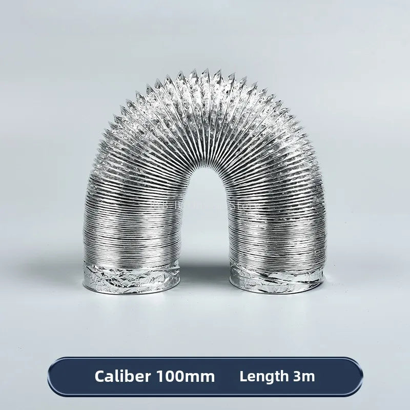 4 Inch 100mm Ventilator Pipe PVC Aluminum Tube Air Ventilation Hose Flexible Exhaust Duct 3/2M System Vent Bathroom Oasis Select 100mm X 3M
