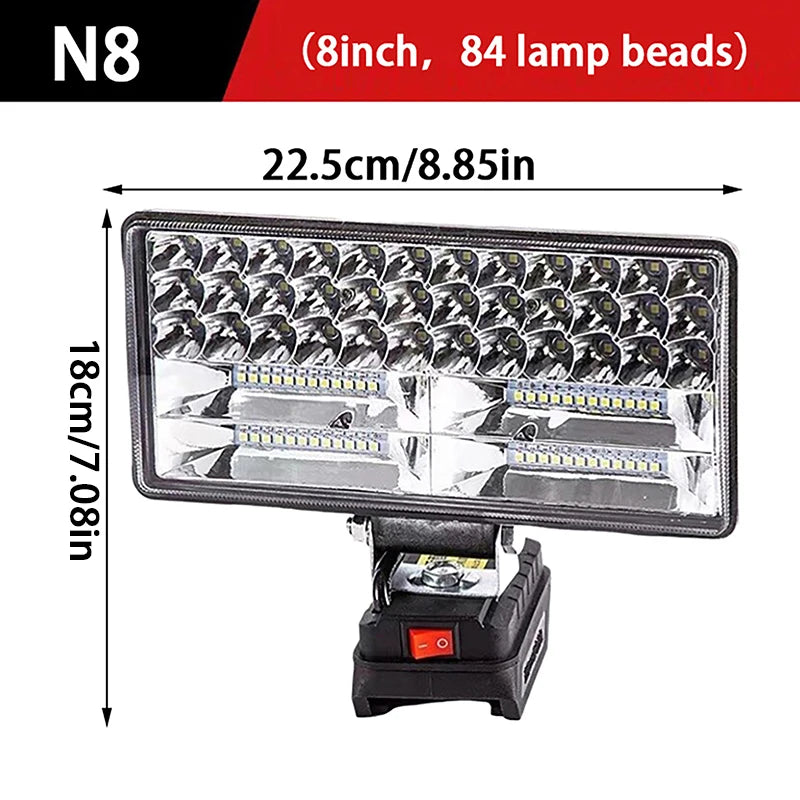 For Mak 18V Li-ion Battery LED Work Light 3/4 Inch Flashlight Portable Emergency Flood Lamp Camping Lamp Oasis Select 8inch