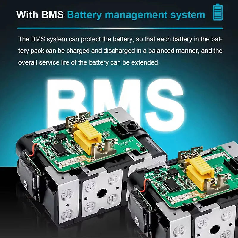 18V 6.0Ah Rechargeable Lithium-Ion Battery (18650 Cell) + 3A Charger, Suitable for Makita Power Tool BL1860 BL1830 LXT400 BL1850 Oasis Select