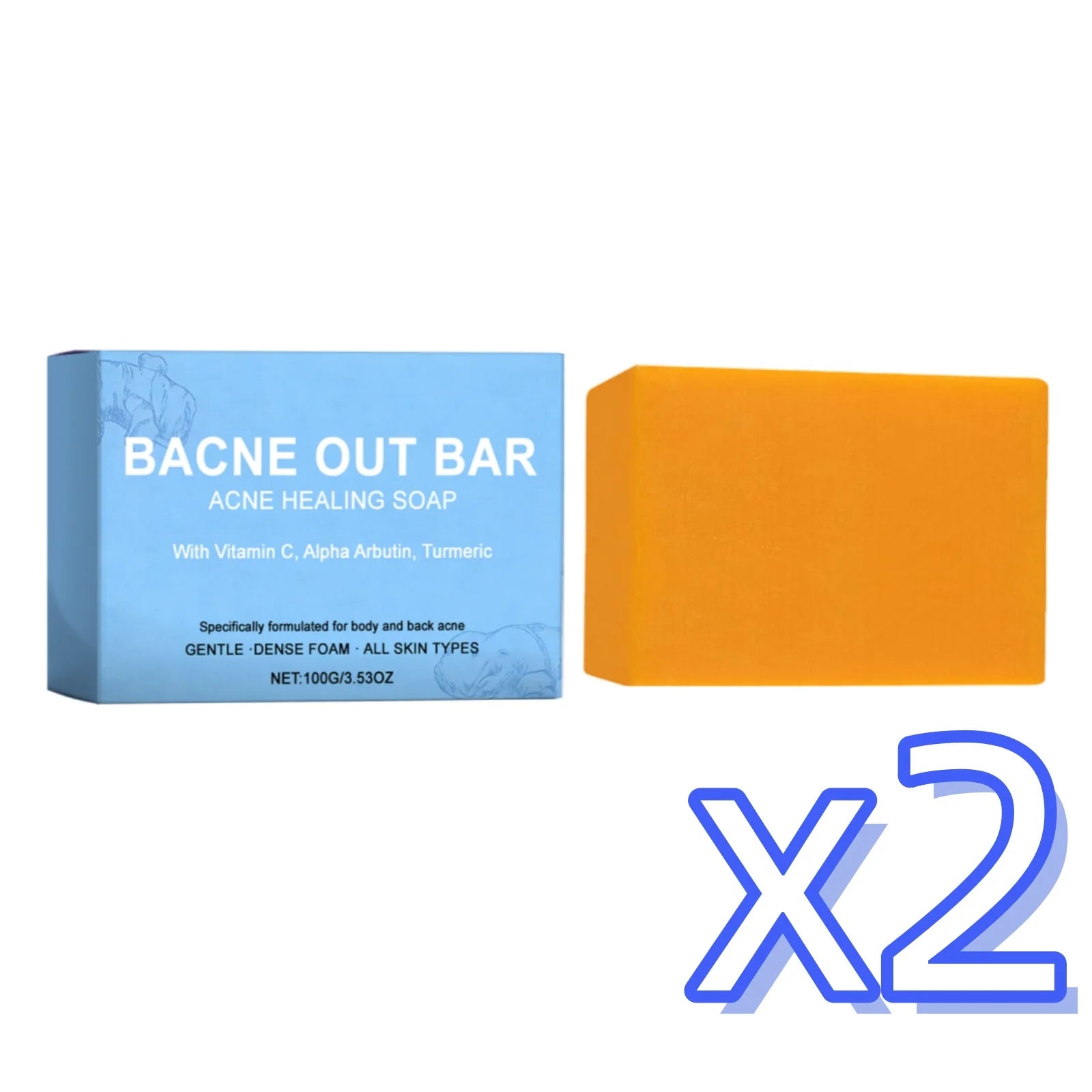 Turmeric Cleansing Soap – Body Acne, Exfoliant & Odor Control Body Cleansing Soap Oasis Select 100g Boxed x 2pcs