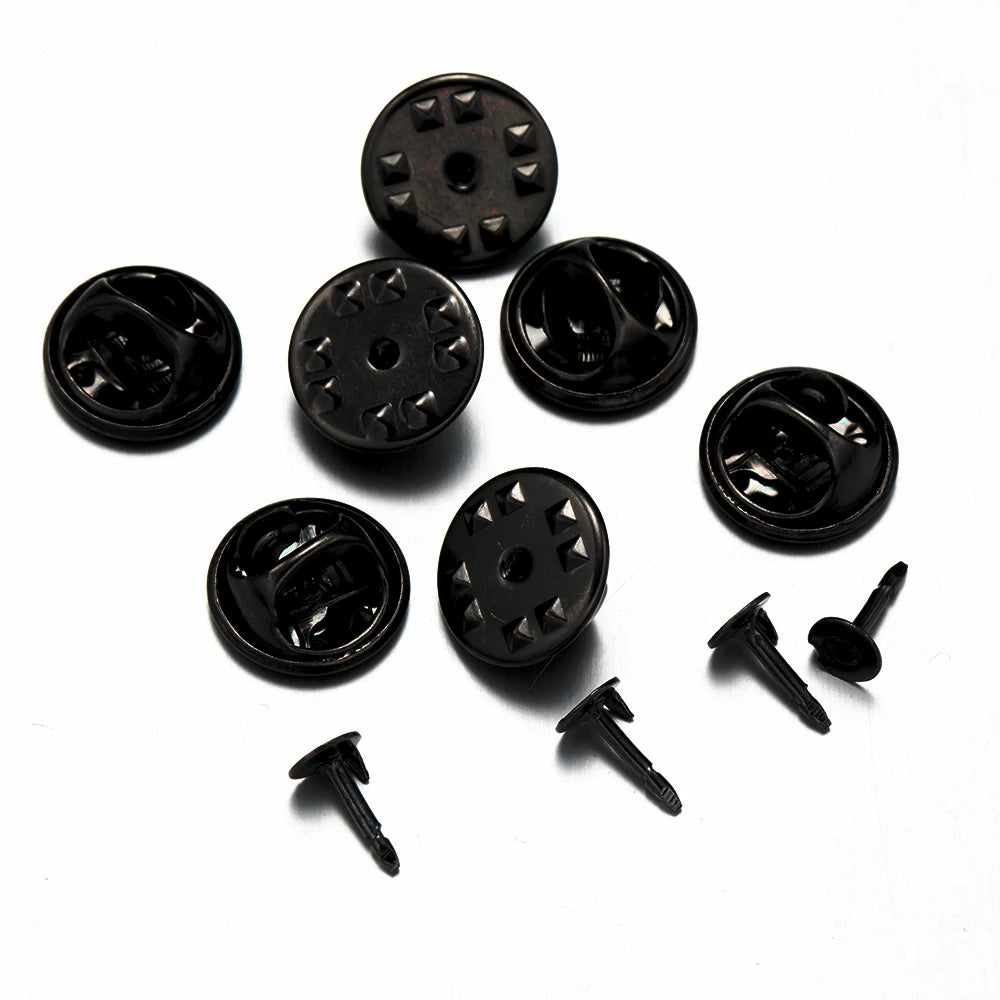 200Pcs Butterfly Clutch with Blank Pins Backs Tie Tacks Replacement for DIY Craft& Badge Jewelry Making -Locking Pin Backs Oasis Select Black Set 200 Pieces