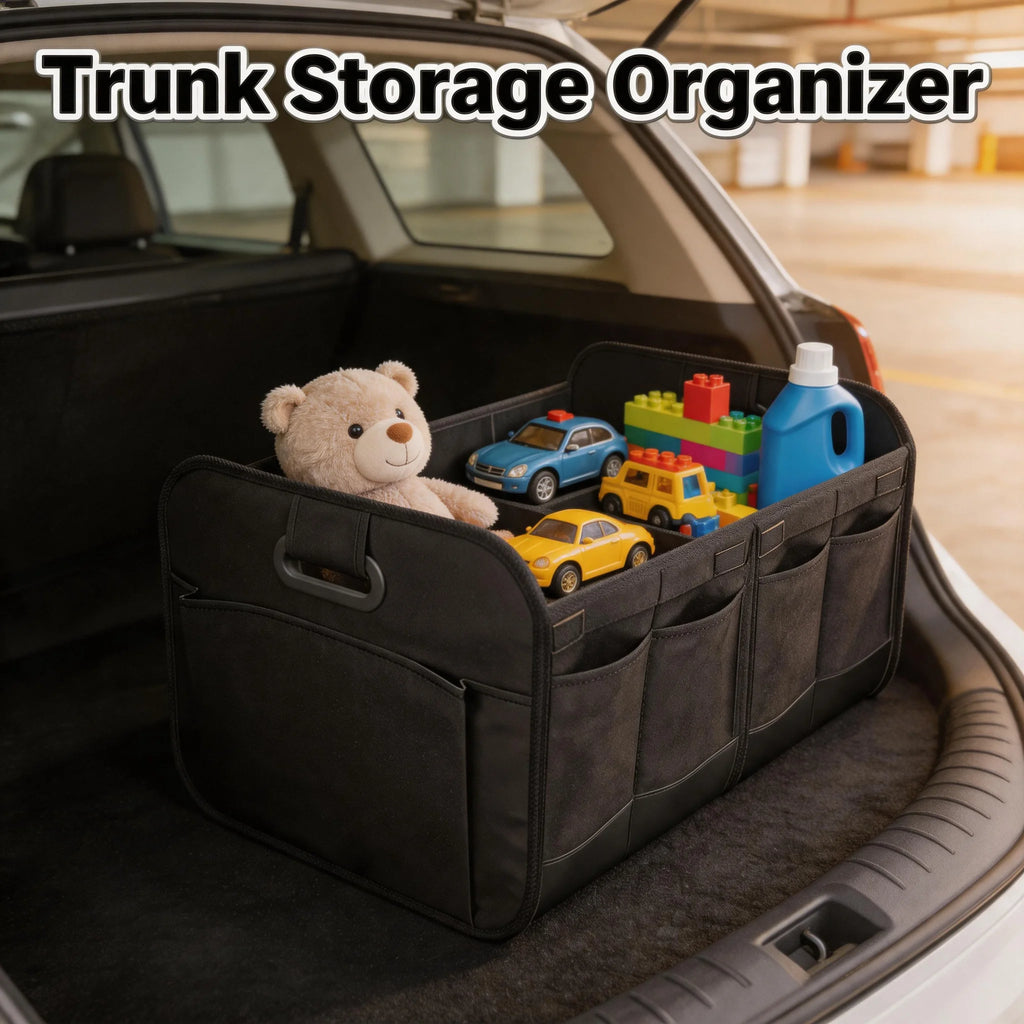 SUV Car Trunk Organizer Collapsible Storage Box 600D Oxford Fabric with Reinforced Handles Multiple Compartments for Vehicle Oasis Select