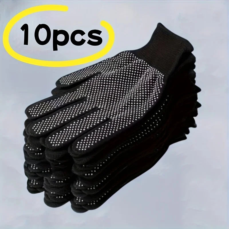 10/20PCS Heavy-duty Nylon Gloves - Lightweight Grip Texture, Suitable for Cycling, Fishing, Camping, Hunting Oasis Select black 10PCS