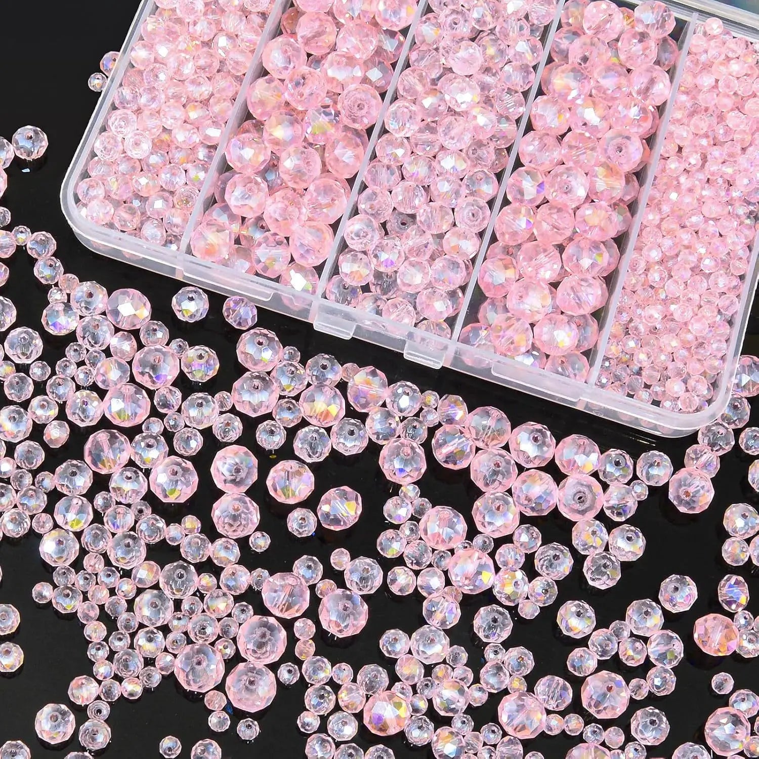 800Pcs 4/6/8/10mm Crystal Glass Beads for Jewelry Making Beads for Bracelets Necklace Pendants Making Supplies Oasis Select 8