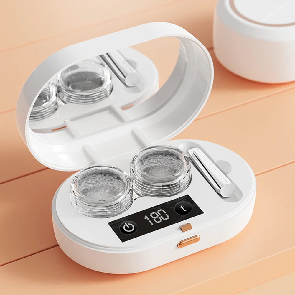 Ultrasonic Contact Lens Cleaner | 3 Modes, 360° Vibration