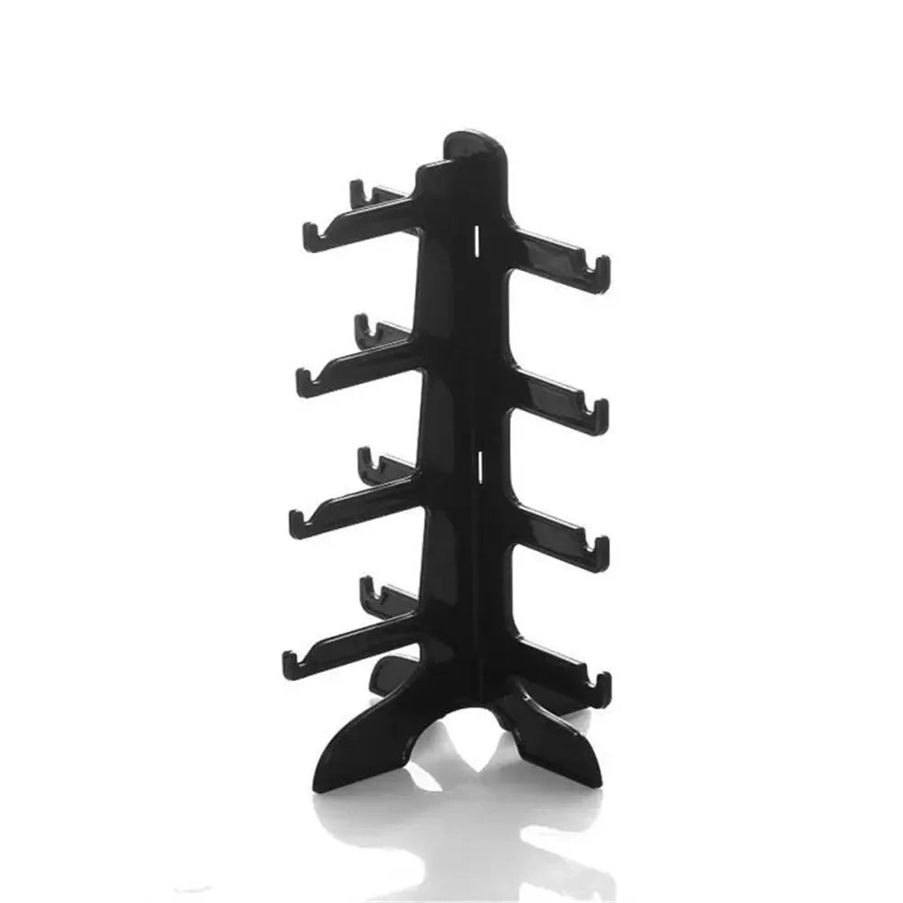 4 Layers Plastic Sunglasses Show Rack Holders Display Stand Storage Holder Glasses Shelf Home Organizer Space Saving Shelf Oasis Select Black