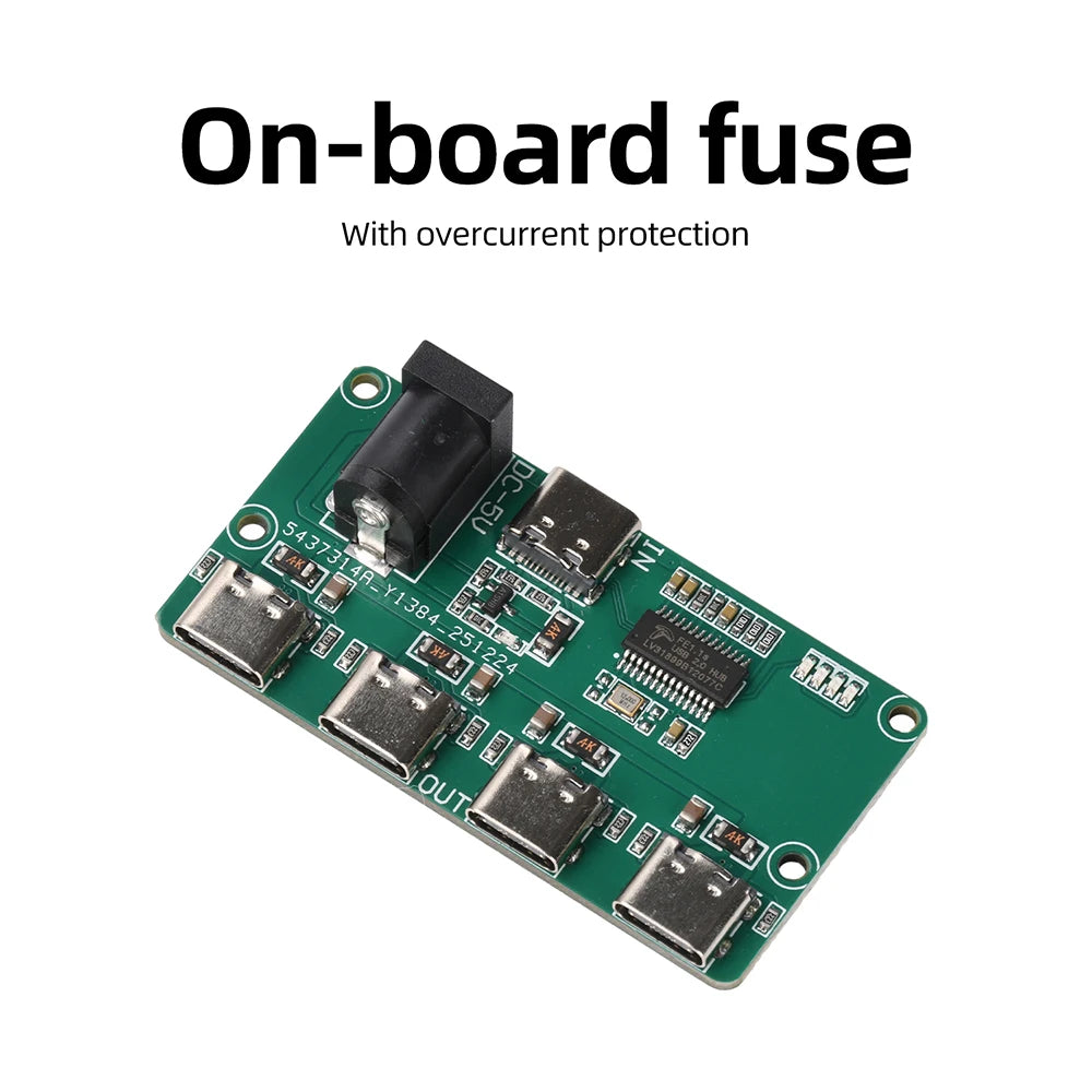 USB 2.0 Hub Module 1-to-4 Splitter with Type C Interface Four Output Channels Expansion Board for Multi Device Access Oasis Select