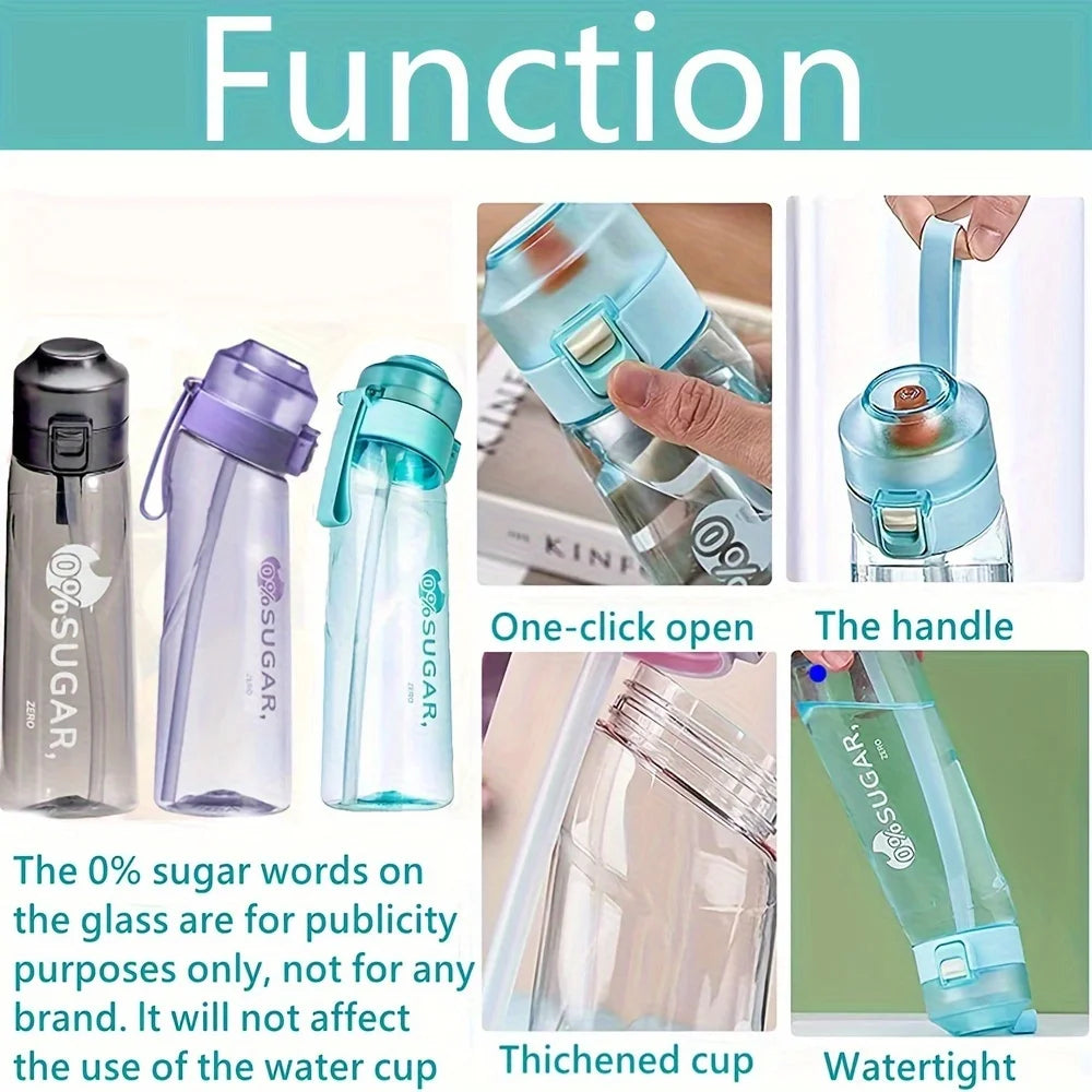 Sports Air Water Bottle BPA Free Drinking Bottles 650ML Fruit Fragrance Water Cup with 7 Flavour pods Outdoor Tableware Oasis Select