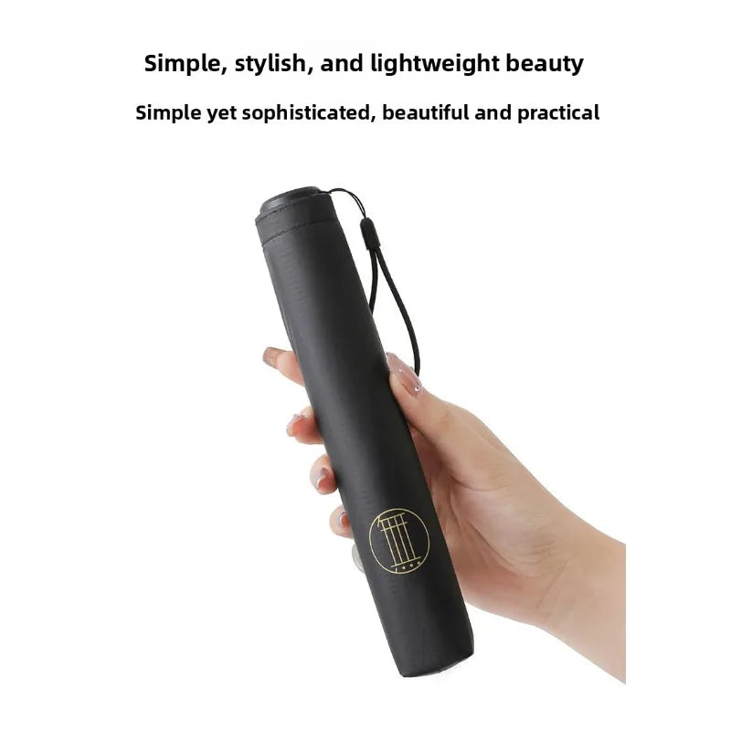 1pcs Ultra-Light Ultra-Fine Carbon Fiber Umbrella Black Sunscreen for Sun and Rain 3-Fold Compact and Portable Lead Umbrella Oasis Select