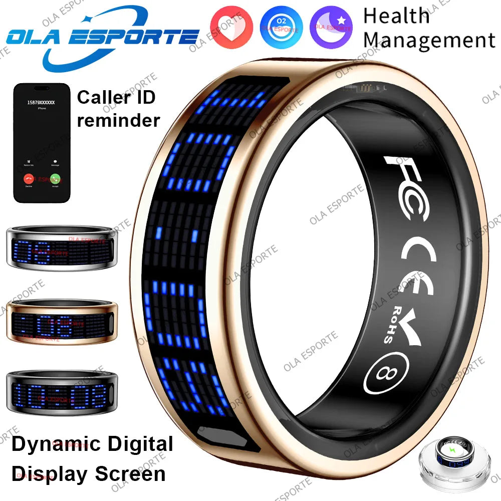 Smart Ring LED Display – Heart Rate, Sleep & Step Tracker