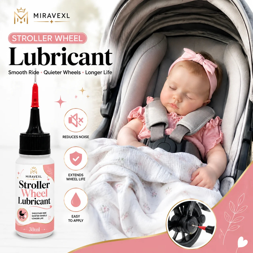 MIRAVEXL Stroller Wheel Lubricant 30ml for Smooth Quiet Ride, Baby & Pet Strollers, ReducesFriction, Extends Wheel Life Oasis Select
